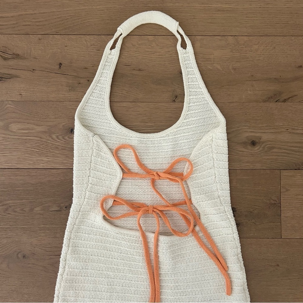Wilfred Phair Halter Dress Aritzia Knit Beach Vacation Low Back Cloud Size Small - Picture 5 of 15